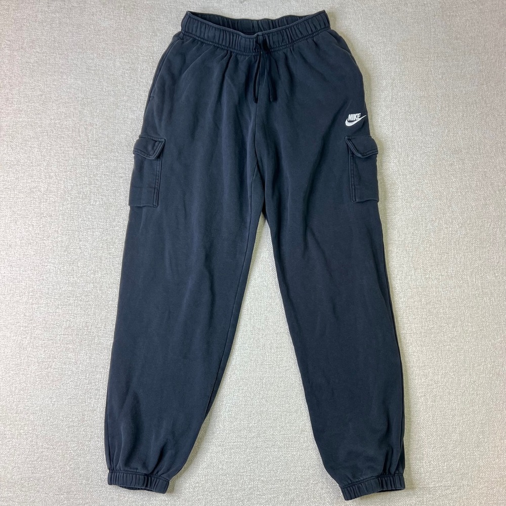 Nike Mens Fleece Cargo Joggers Black Sweatpants Small Athlete